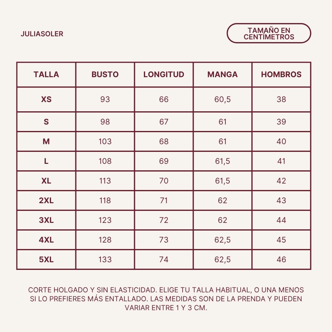 Tabla de tallas