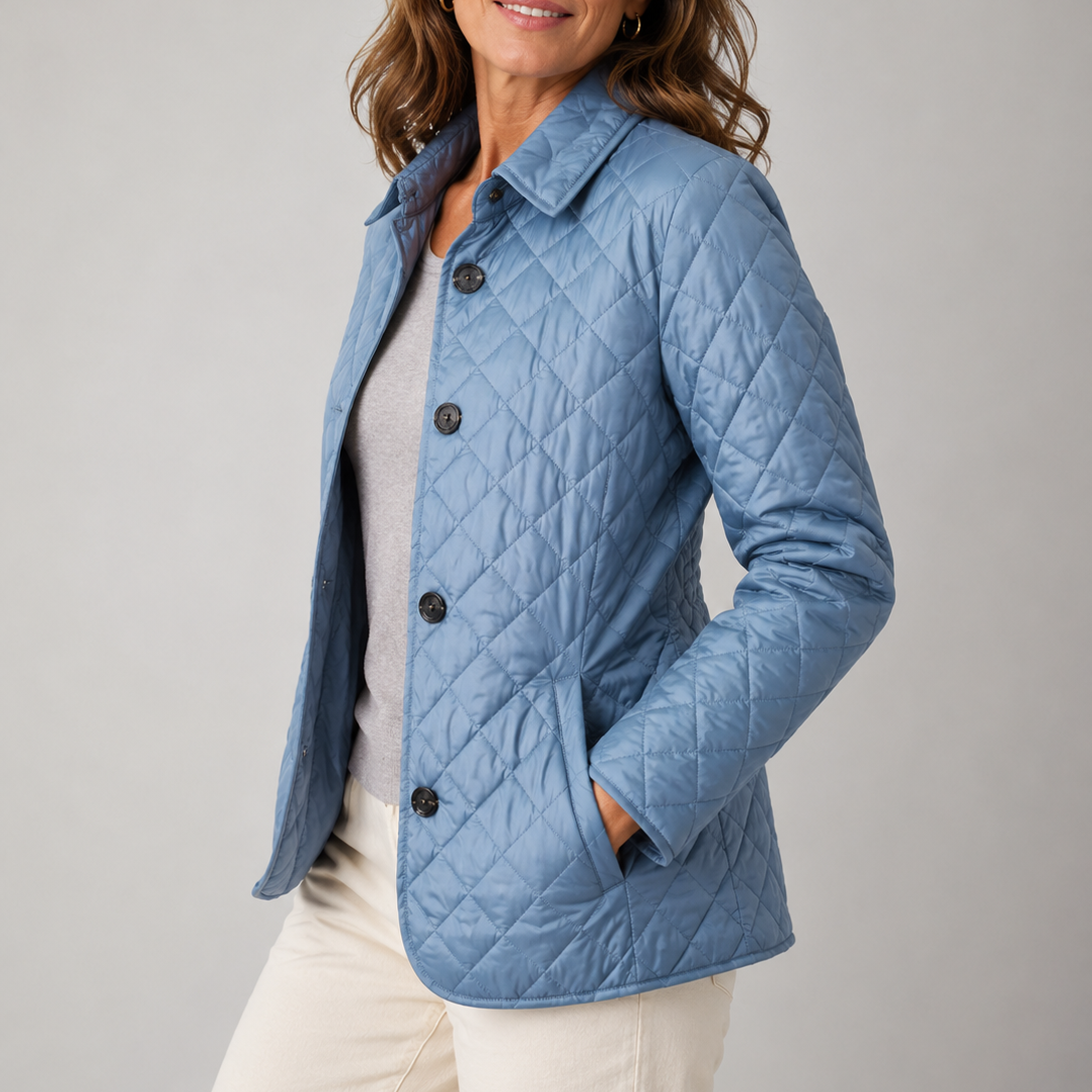 Loredana chaqueta acolchada ligera con cuello alzado - Azul claro