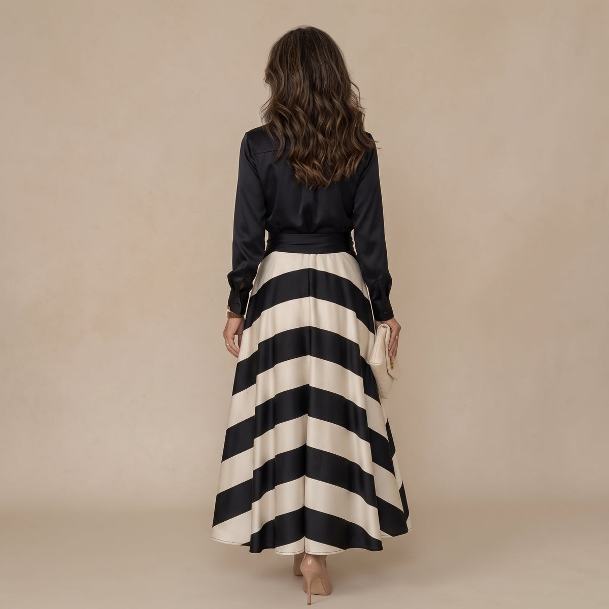Vestido Camisero a Rayas con Cinturón