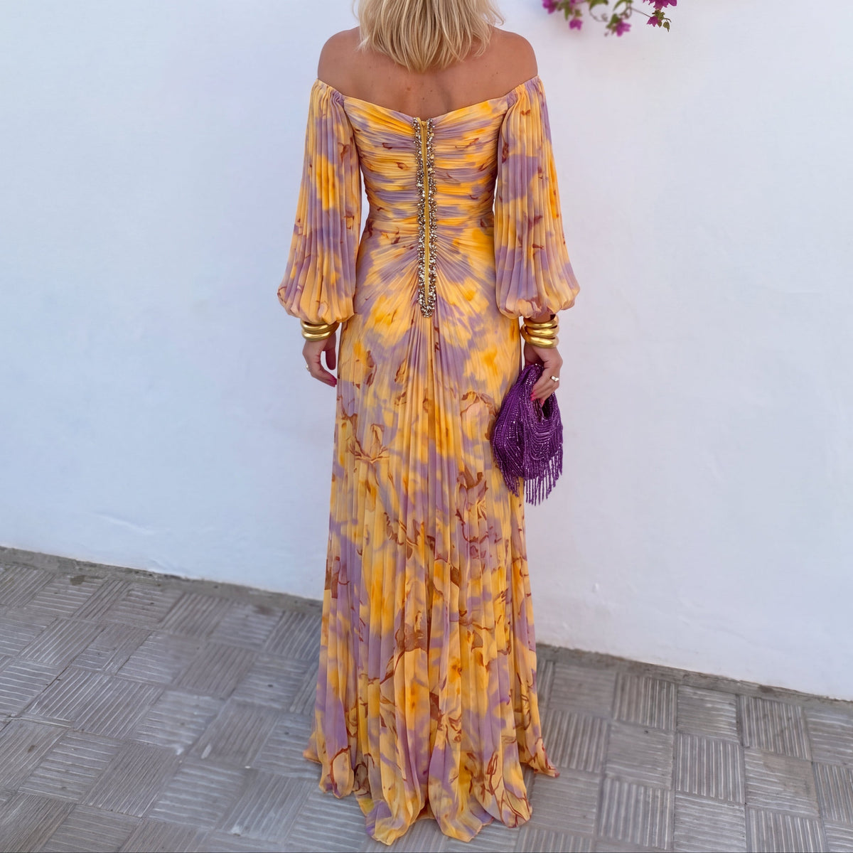 Vestido Largo Floral con Estampado