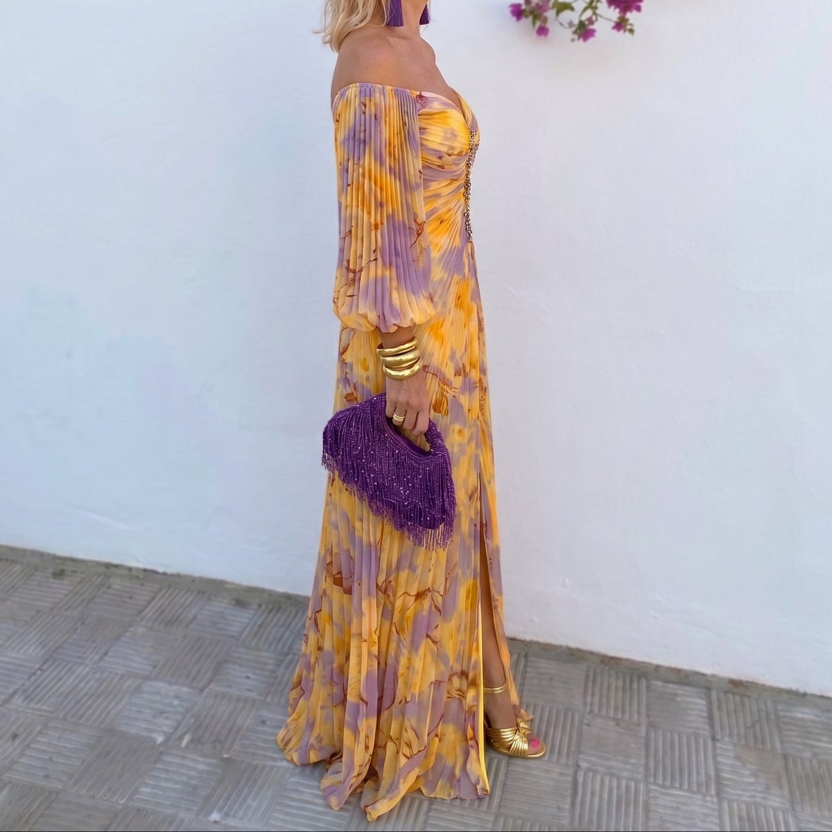 Vestido Largo Floral con Estampado