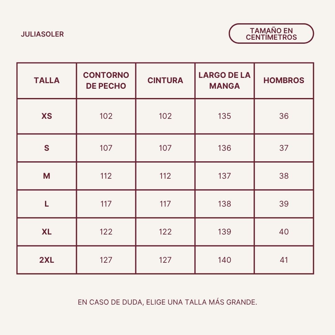 Tabla de tallas