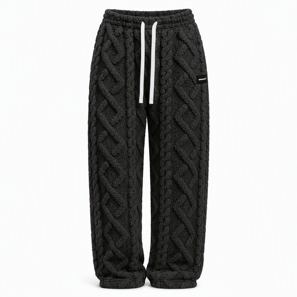Pantalón Cálido de Estar por Casa con Forro de Franela - Negro